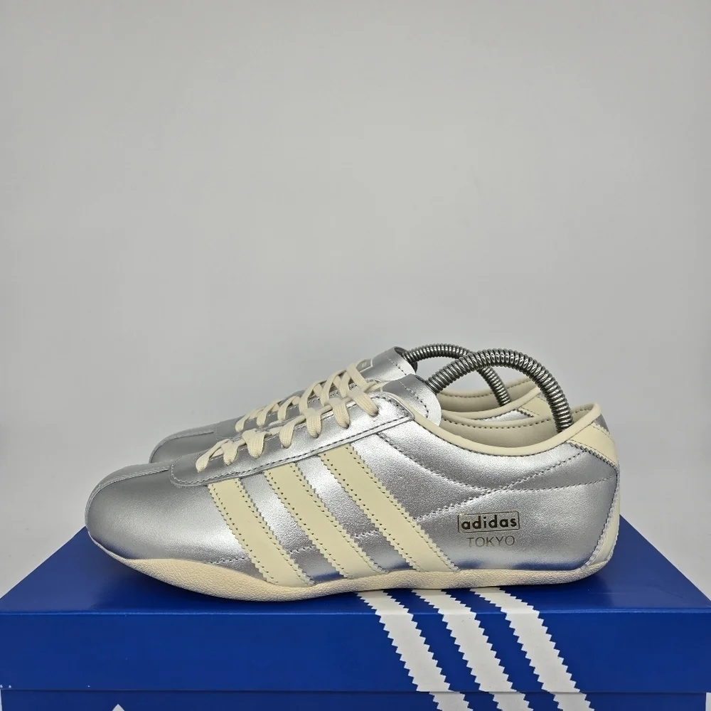 New adidas Tokyo Silver Metallic Cream White Women's Shoes Size 10.5